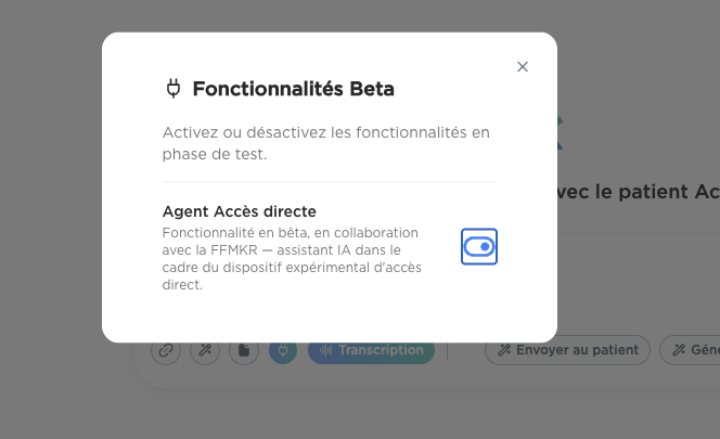 Activez l'« Agent Accès directe ».