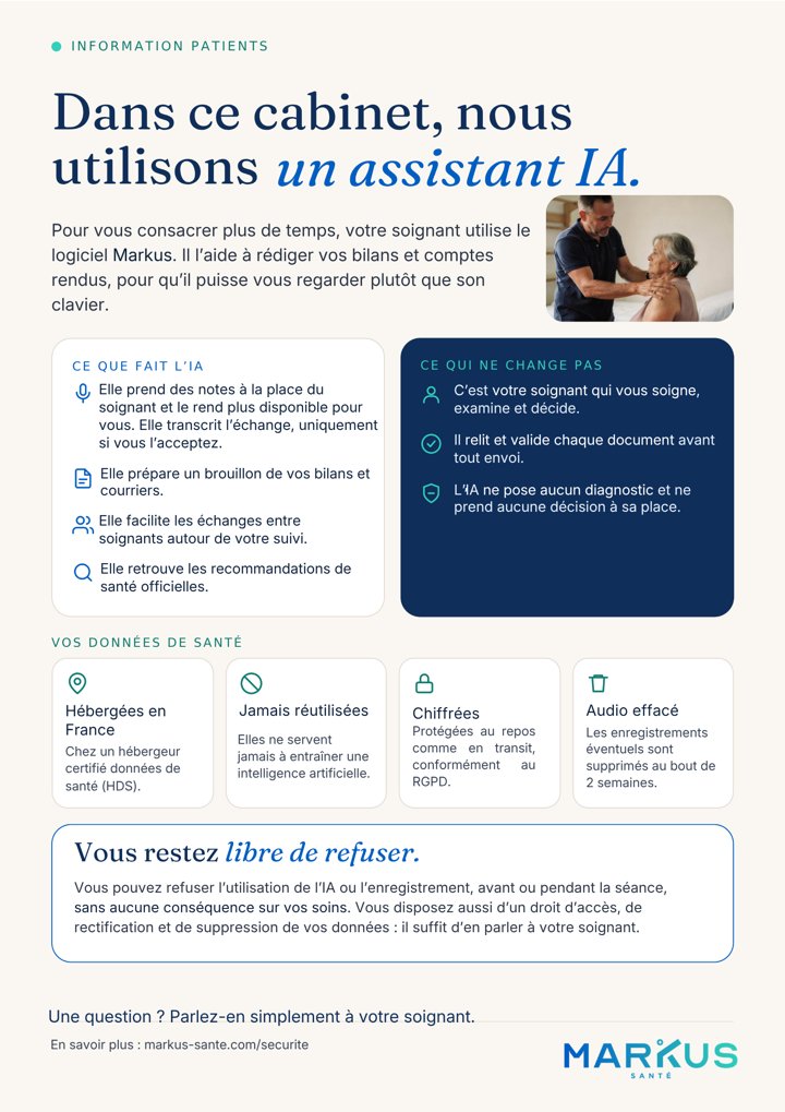 Aperçu de l'affiche « Dans ce cabinet, nous utilisons un assistant IA »