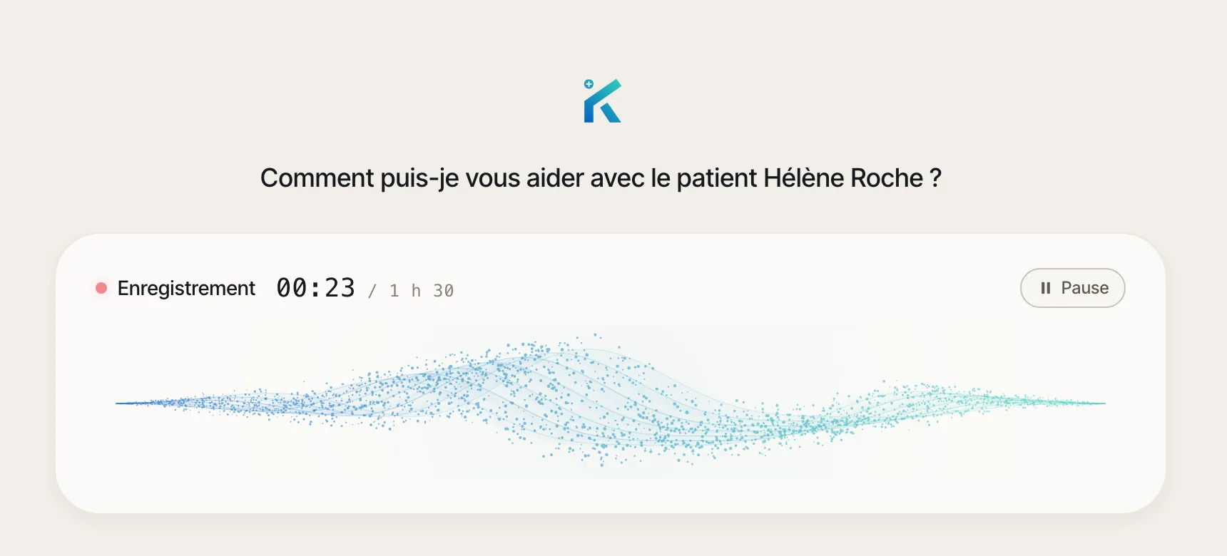 L'enregistrement de la consultation, dans le dossier de la patiente